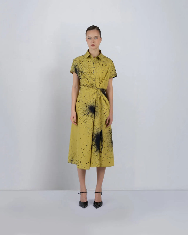 Wrap Dress in Splatter Print