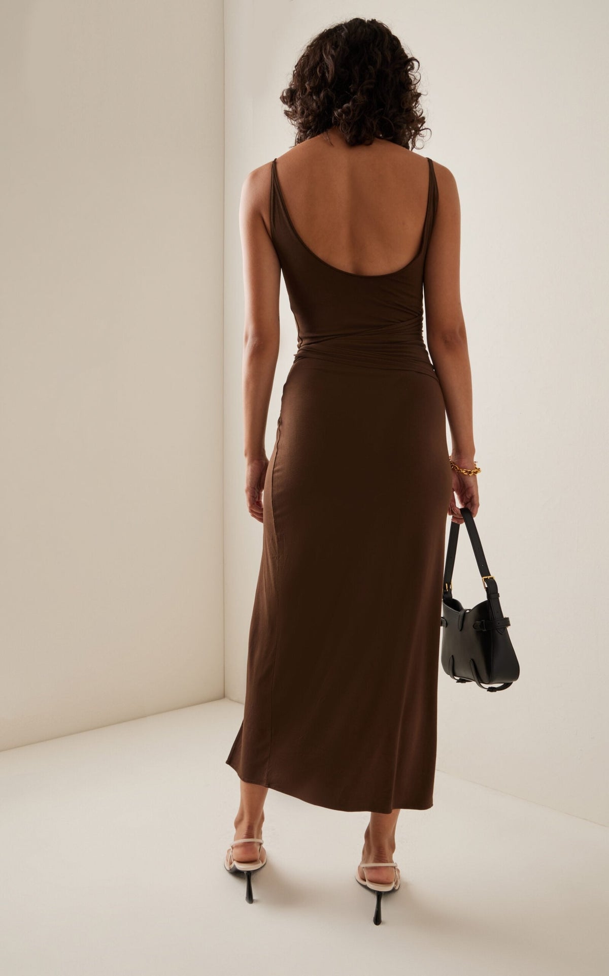 gathered midi dress, image 3